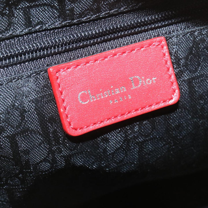 CHRISTIAN Top quality Dior Pop Line Hand Bag Canvas White Red Auth ar4800