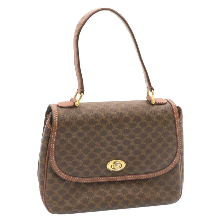 Celine Macadam Canvas Hand Bag Brown  ar5139
