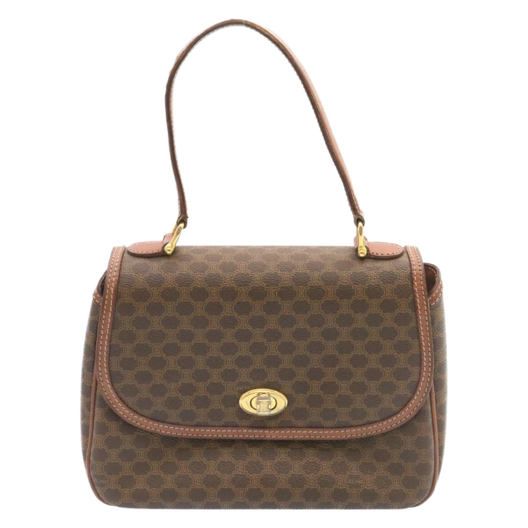 Celine Macadam Canvas Hand Bag Brown  ar5139