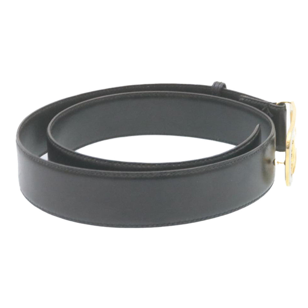 Celine Horse Carriage Belt Leather Black Gold  ar6038