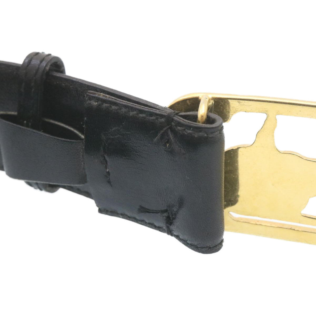 Celine Horse Carriage Belt Leather Black Gold  ar6038