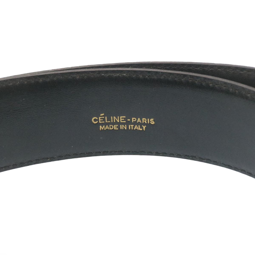 Celine Horse Carriage Belt Leather Black Gold  ar6038