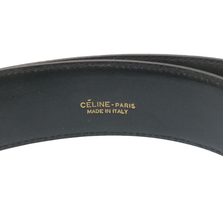 Celine Horse Carriage Belt Leather Black Gold  ar6038
