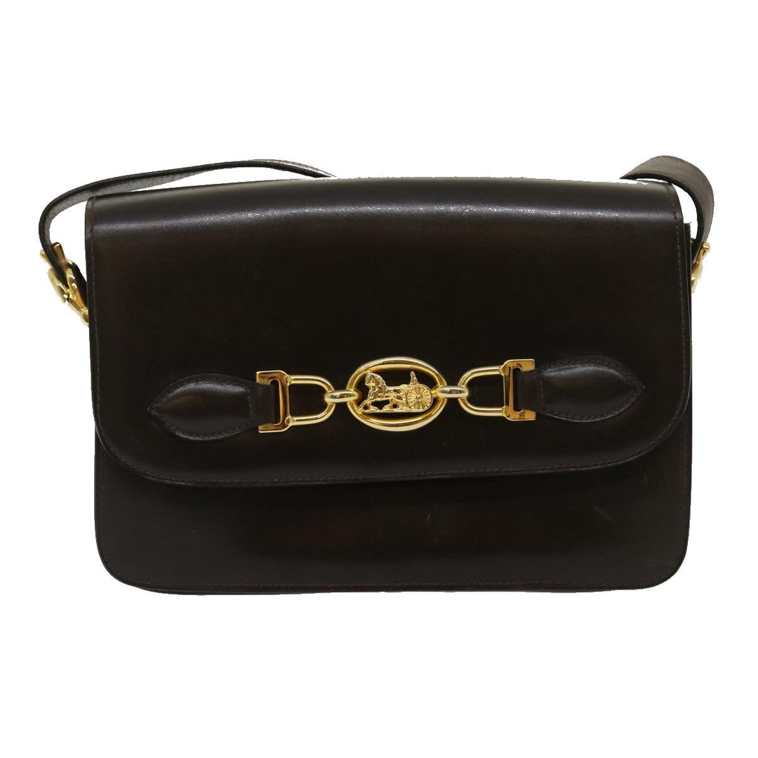 Celine Horse Carriage Shoulder Bag Leather Brown  ar7057