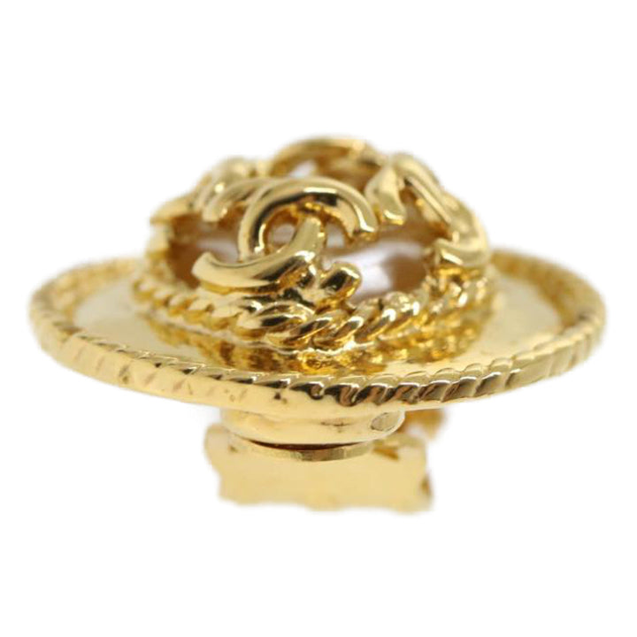Top Quality Chanel COCO Mark Earring Gold CC Auth ar7354