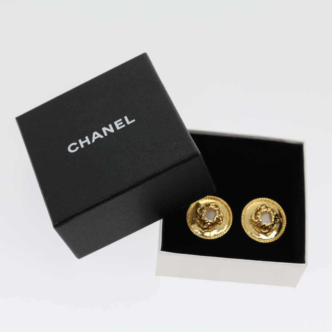 Top Quality Chanel COCO Mark Earring Gold CC Auth ar7354