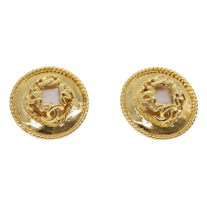 Top Quality Chanel COCO Mark Earring Gold CC Auth ar7354
