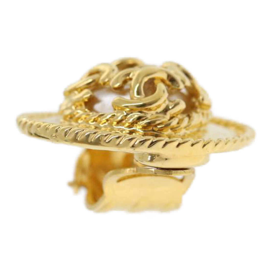 Top Quality Chanel COCO Mark Earring Gold CC Auth ar7354
