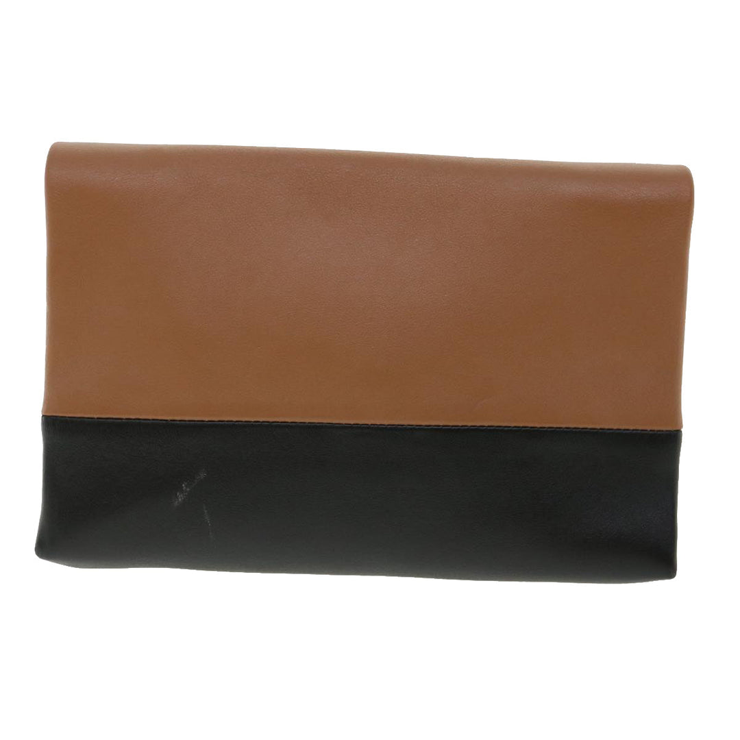 Celine Pouch Leather Black Brown  ar8106B
