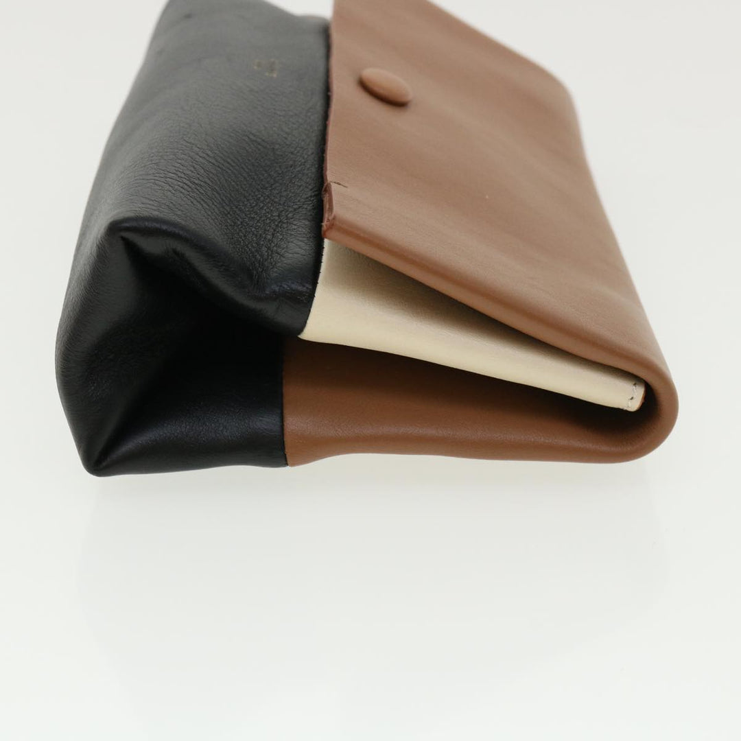 Celine Pouch Leather Black Brown  ar8106B