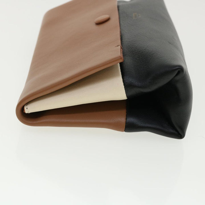 Celine Pouch Leather Black Brown  ar8106B