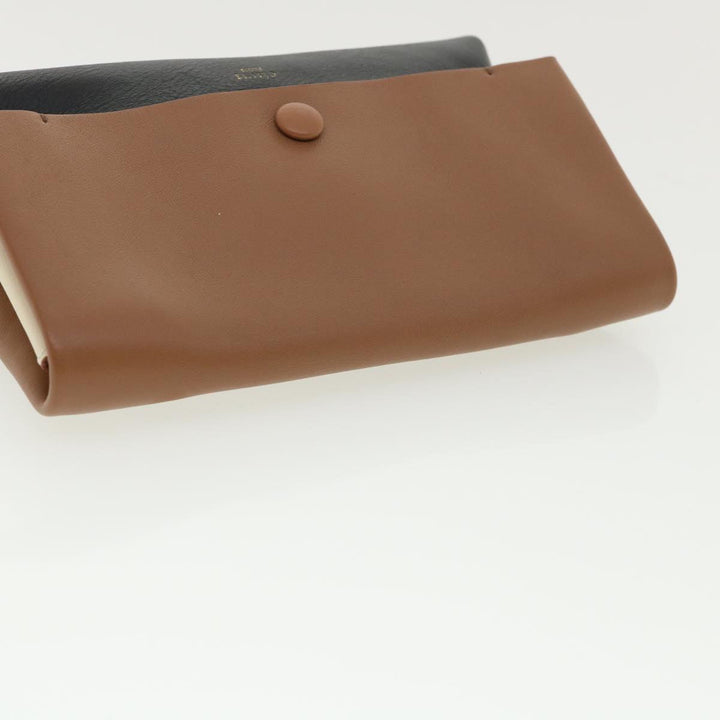Celine Pouch Leather Black Brown  ar8106B