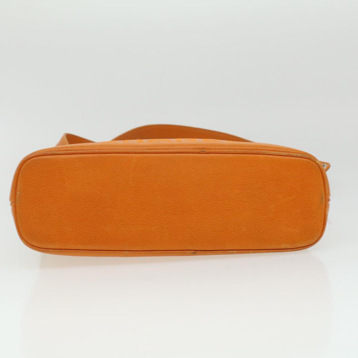 Chanel Chain Shoulder Bag Caviar Skin Orange CC Auth ar8526