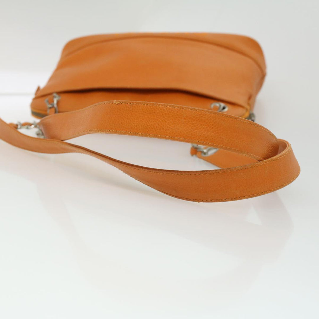 Chanel Chain Shoulder Bag Caviar Skin Orange CC Auth ar8526