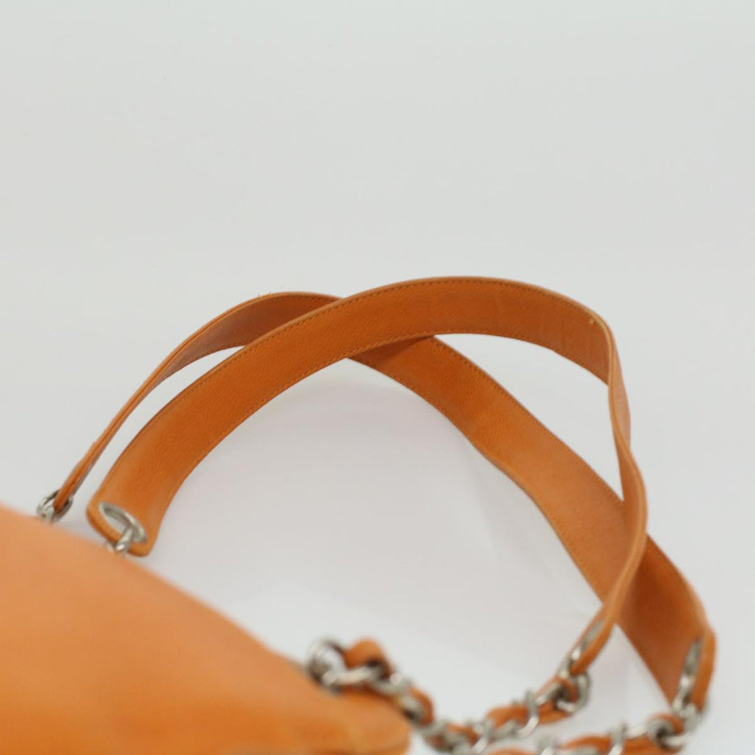 Chanel Chain Shoulder Bag Caviar Skin Orange CC Auth ar8526