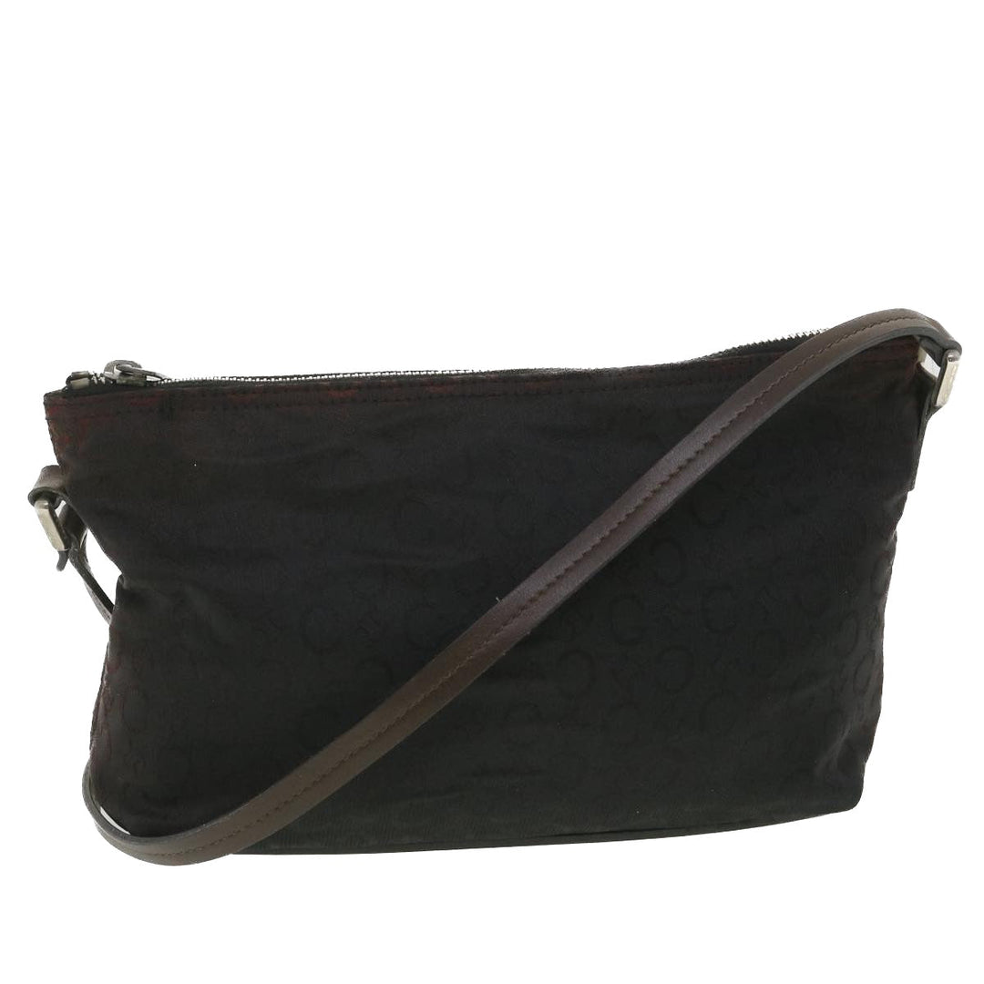 Celine C Macadam Canvas Shoulder Bag Black  ar9020