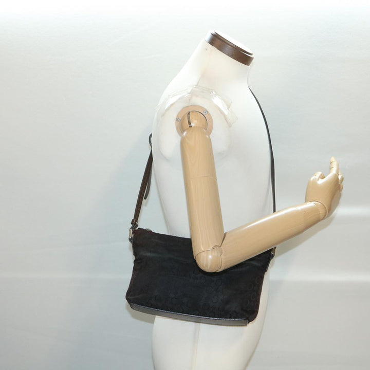 Celine C Macadam Canvas Shoulder Bag Black  ar9020