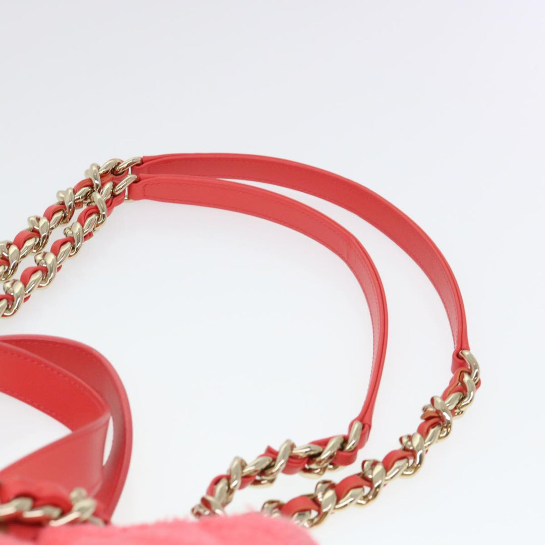 Top Quality Chanel Chain Hand Bag Pile 2way Pink CC Auth ar9158A