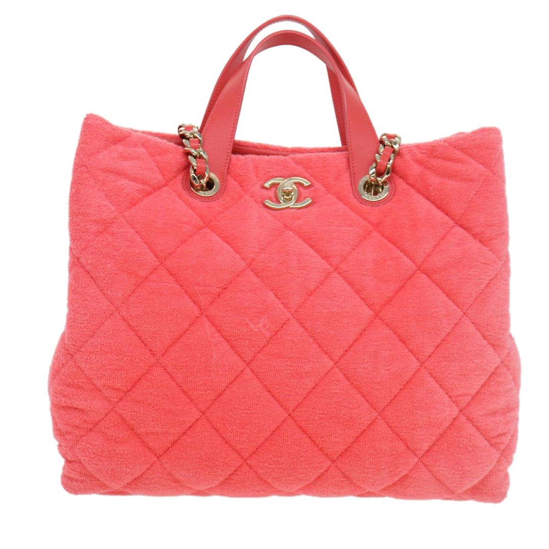 Top Quality Chanel Chain Hand Bag Pile 2way Pink CC Auth ar9158A