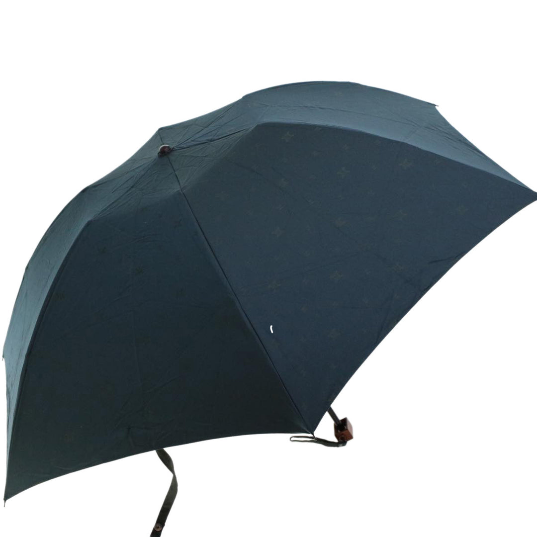 Celine Macadam Canvas Folding Umbrella Nylon Green Brown  ar9574