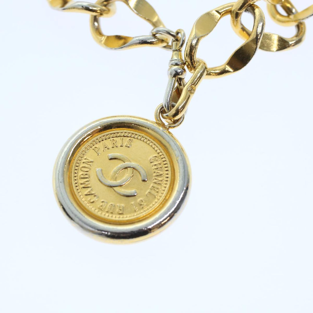 Chanel Belt metal 35.4" Gold CC Auth ar9720B