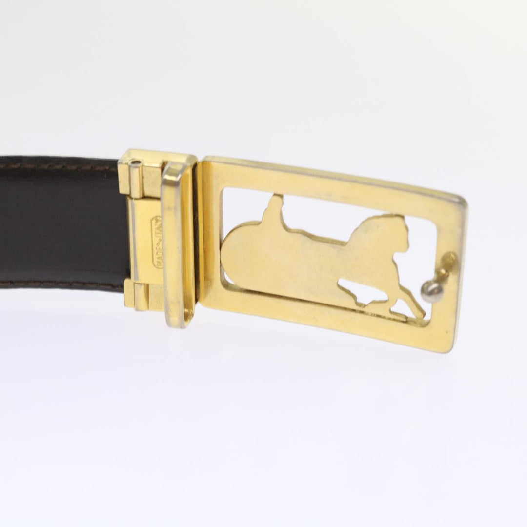 Celine Horse Carriage Belt Leather 28""-32.3"" Black  ar9780