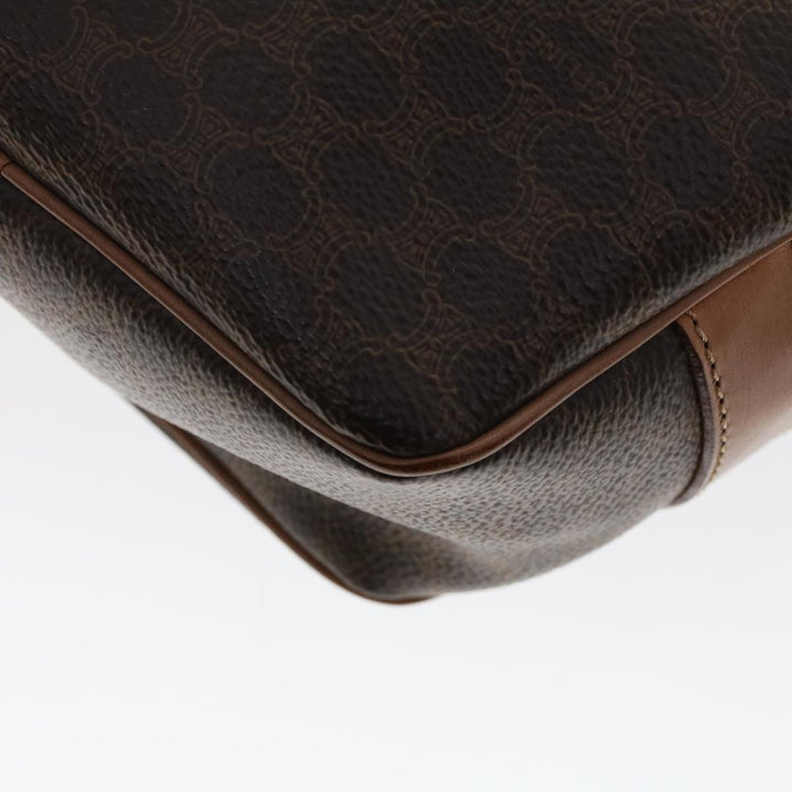 Celine Macadam Canvas Shoulder Bag PVC Leather Brown  ar9832