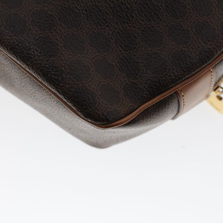 Celine Macadam Canvas Shoulder Bag PVC Leather Brown  ar9832