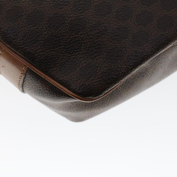 Celine Macadam Canvas Shoulder Bag PVC Leather Brown  ar9832