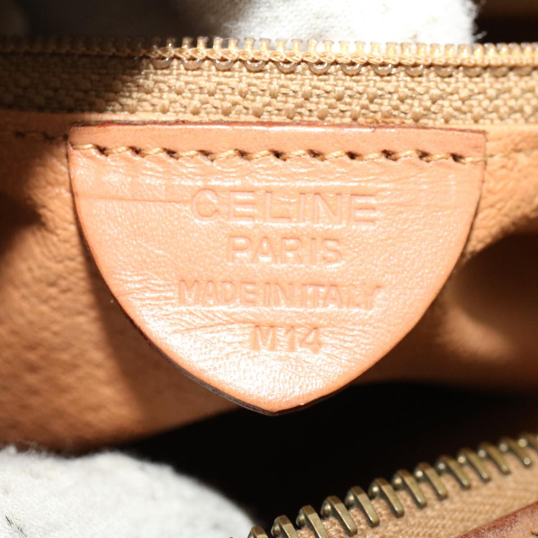 Celine Macadam Canvas Shoulder Bag PVC Leather Brown  ar9832