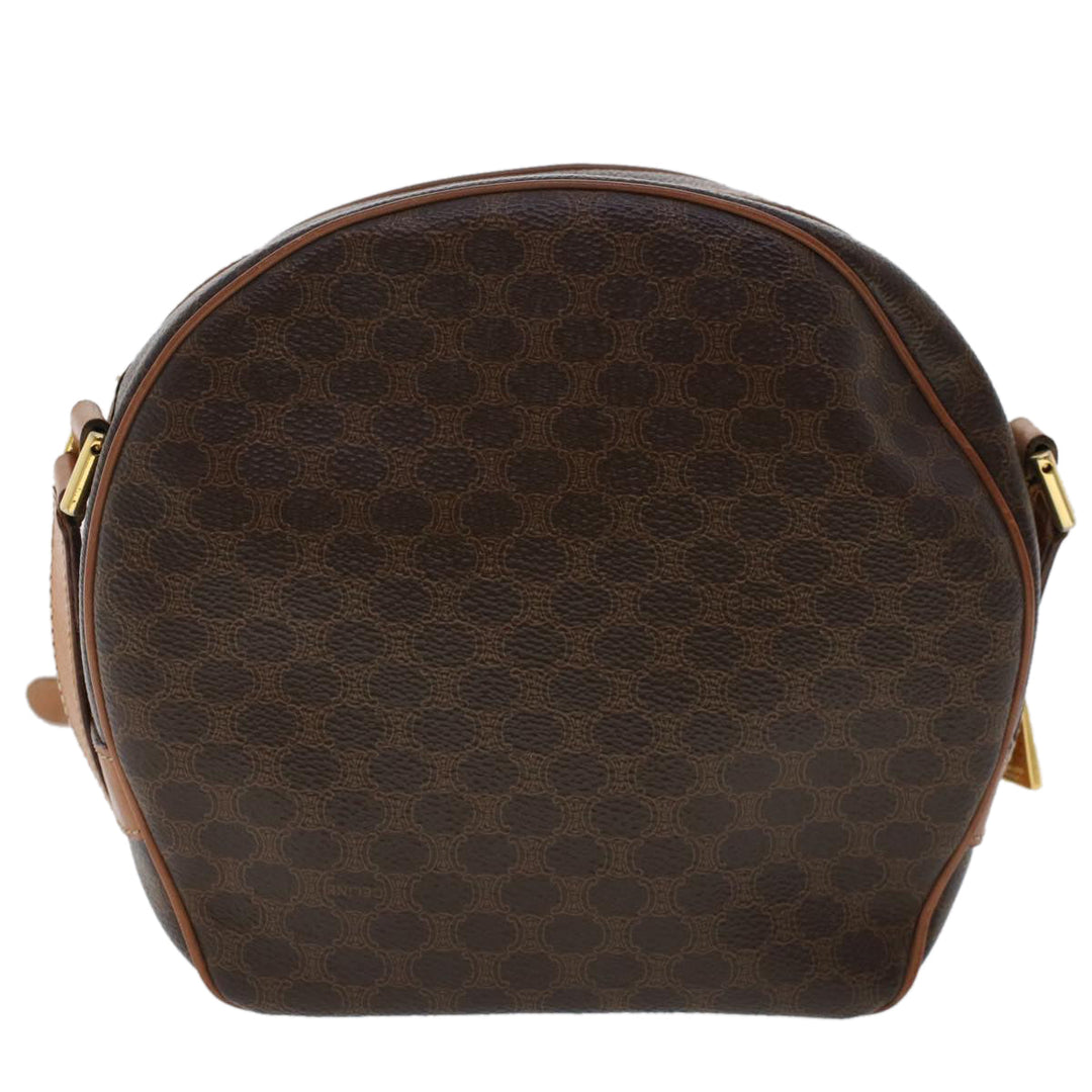 Celine Macadam Canvas Shoulder Bag PVC Leather Brown  ar9832