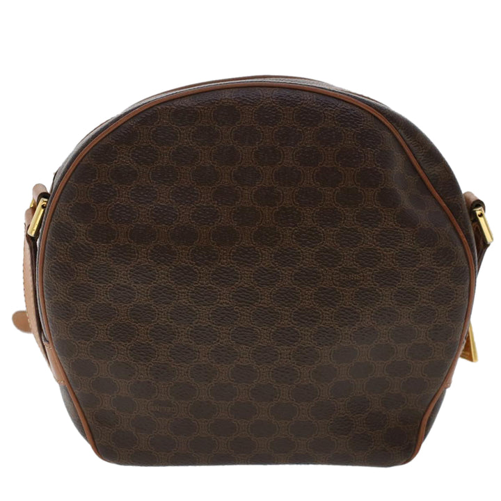 Celine Macadam Canvas Shoulder Bag PVC Leather Brown  ar9832