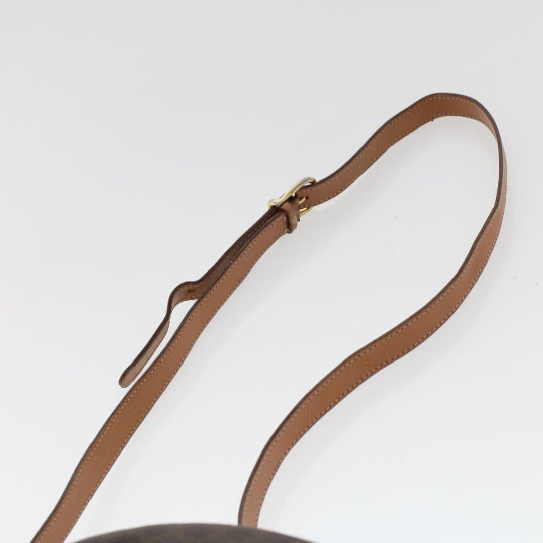 Celine Macadam Canvas Shoulder Bag PVC Leather Brown  ar9832