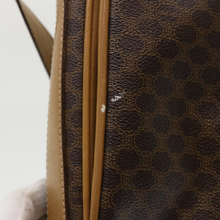 Celine Macadam Canvas Shoulder Bag PVC Leather Brown  ar9883B