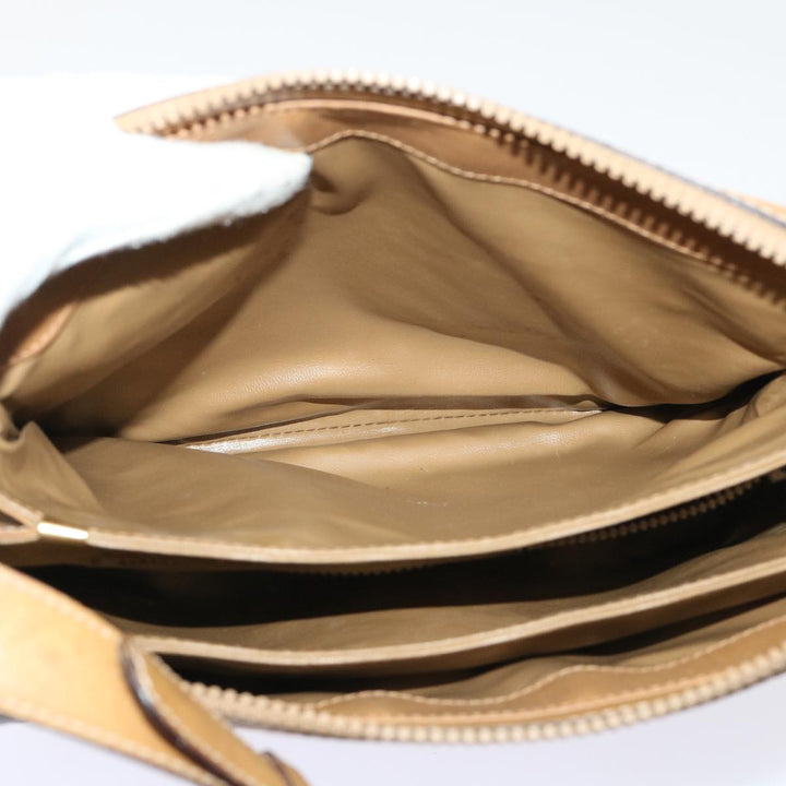 Celine Macadam Canvas Shoulder Bag PVC Leather Brown  ar9883B