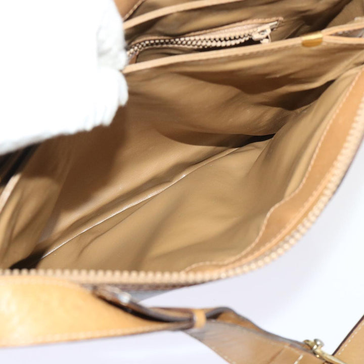 Celine Macadam Canvas Shoulder Bag PVC Leather Brown  ar9883B