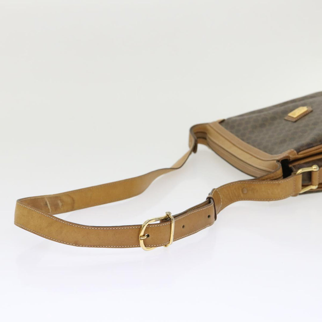 Celine Macadam Canvas Shoulder Bag PVC Leather Brown  ar9883B