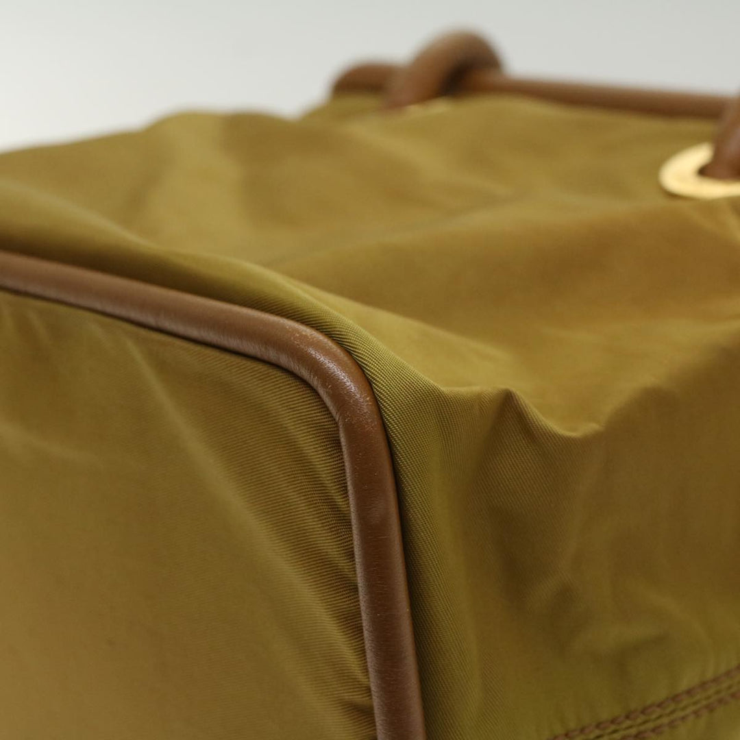 Celine Hand Bag Nylon Khaki Auth ar9963