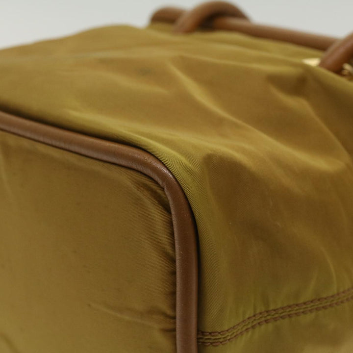Celine Hand Bag Nylon Khaki Auth ar9963