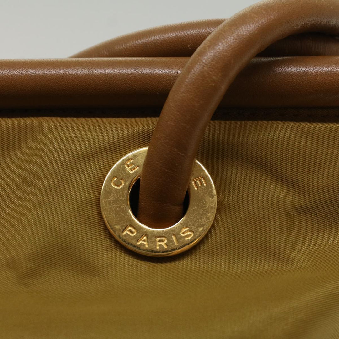 Celine Hand Bag Nylon Khaki Auth ar9963