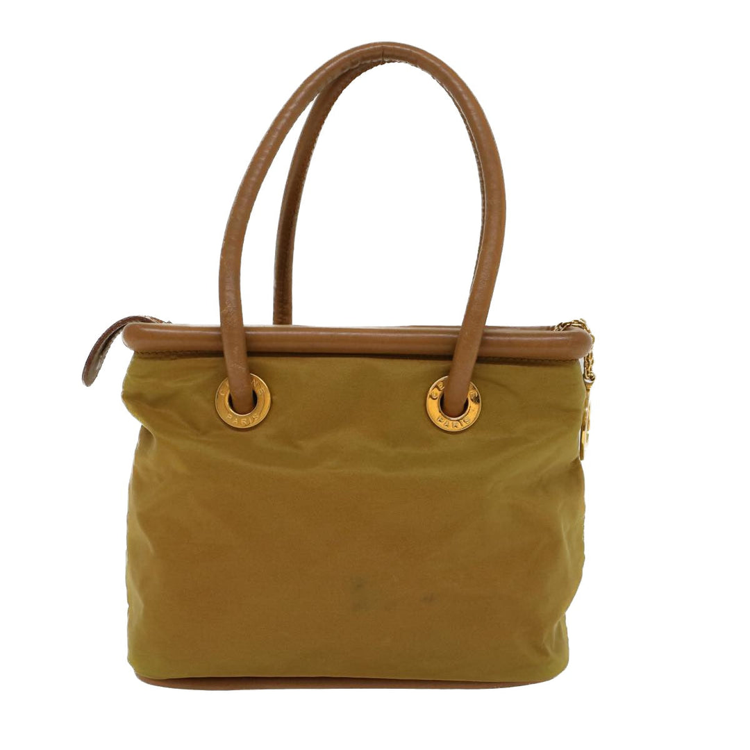 Celine Hand Bag Nylon Khaki Auth ar9963