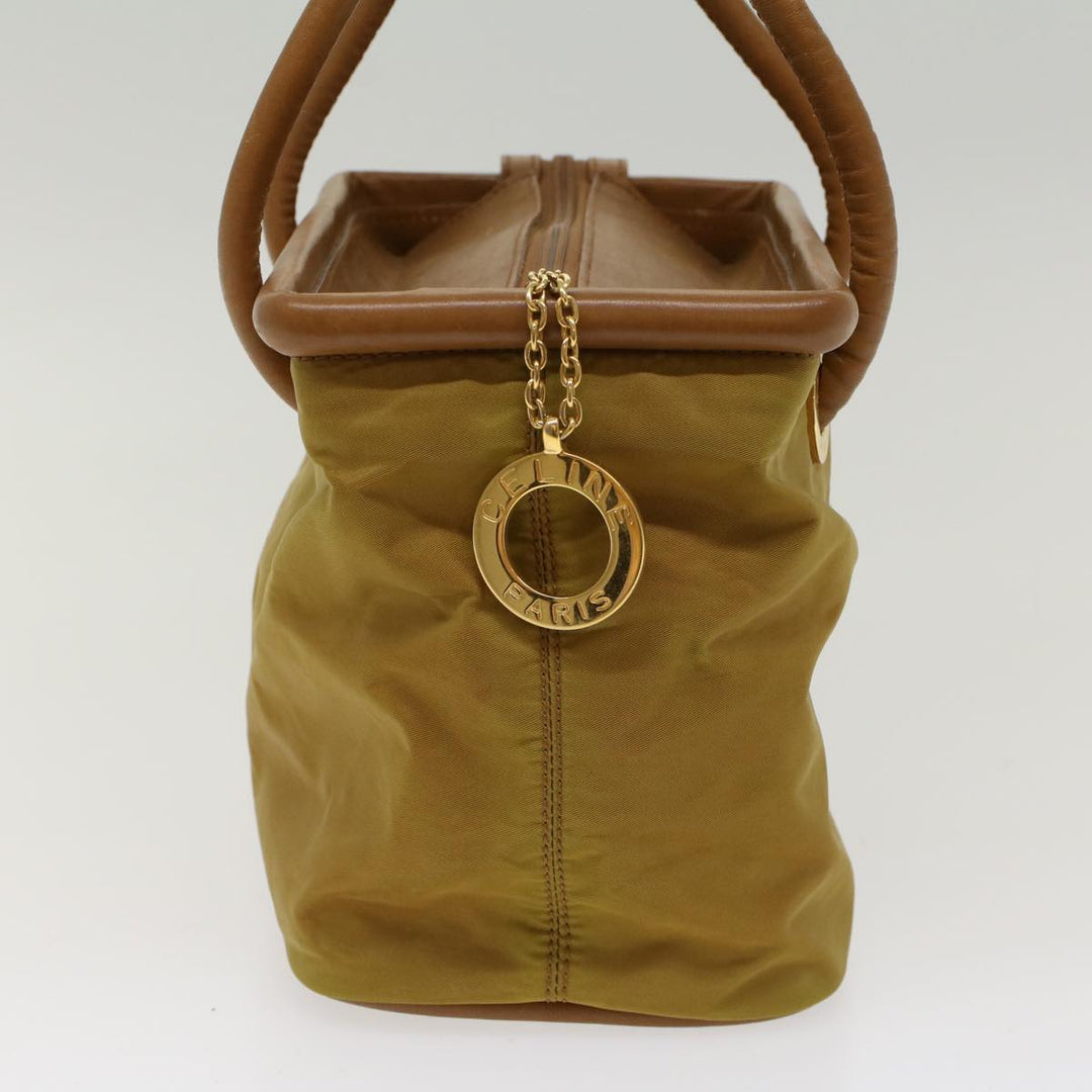 Celine Hand Bag Nylon Khaki Auth ar9963