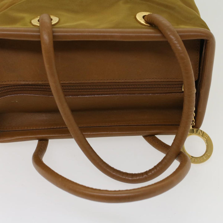 Celine Hand Bag Nylon Khaki Auth ar9963