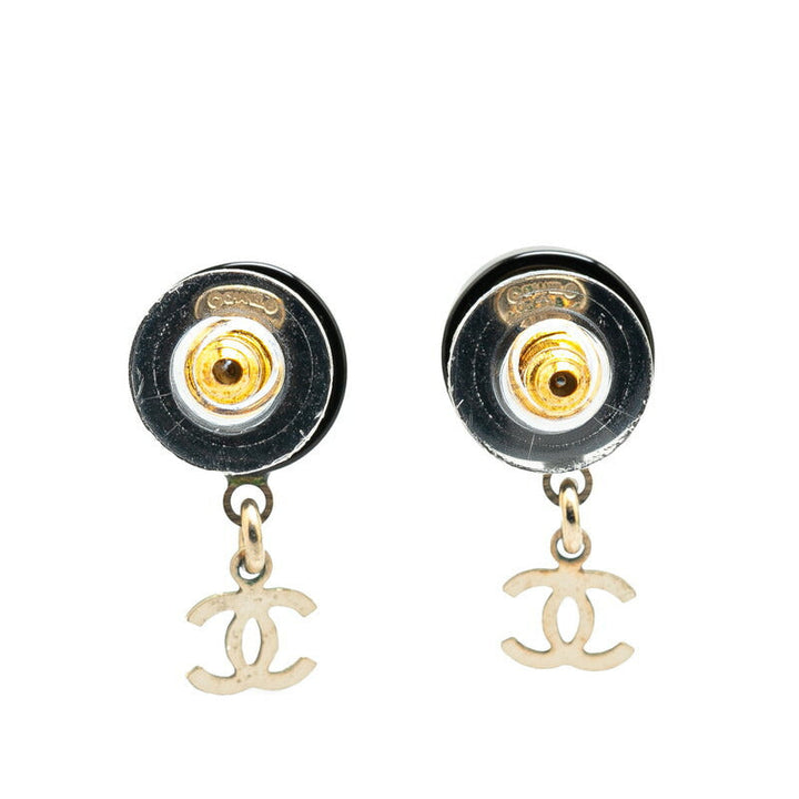 Top Quality Chanel Coco Mark Chain Round Earrings Plastic Metal