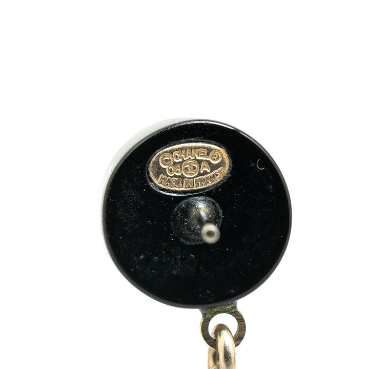 Top Quality Chanel Coco Mark Chain Round Earrings Plastic Metal