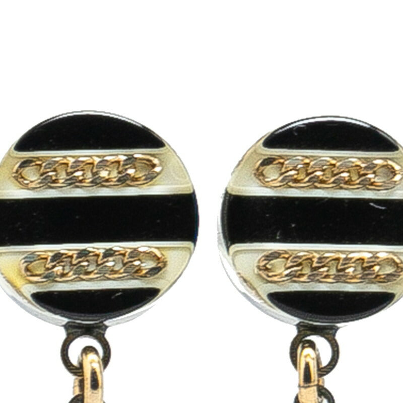 Top Quality Chanel Coco Mark Chain Round Earrings Plastic Metal
