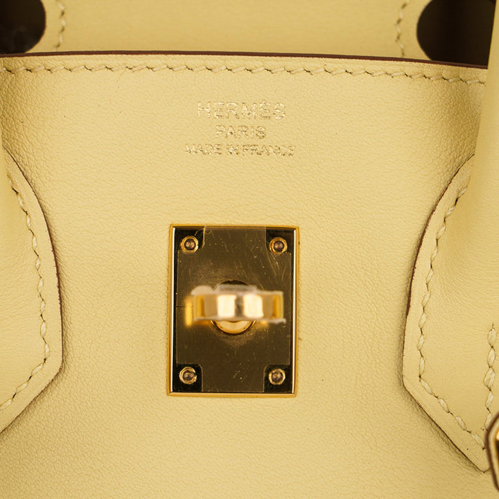 Top quality Hermes Birkin 25 Bag Jaune Poussin Gold Hardware Swift Leather