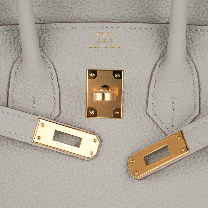 Top quality Hermes Birkin 25 Bag Gris Perle Togo Gold Hardware