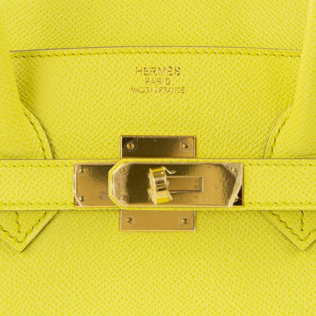 Top quality Hermes Birkin 35 Bag Soufre  Epsom Leather Gold Hardware
