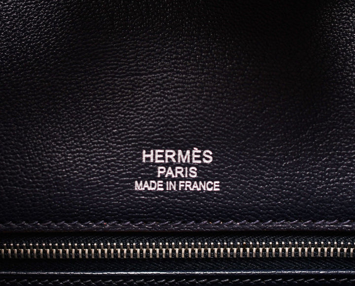 Top quality Hermes Club Birkin 35 Bag Blue Indigo / Fauve Barenia / Crinoline Fjord Palladium